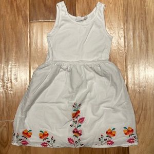 White Dress with Floral Accents